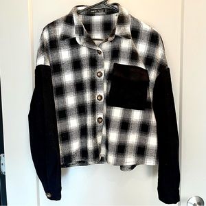 Button Down Flannel in Black and White